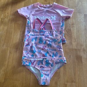 Hurley 3 piece girls swimsuit 3T